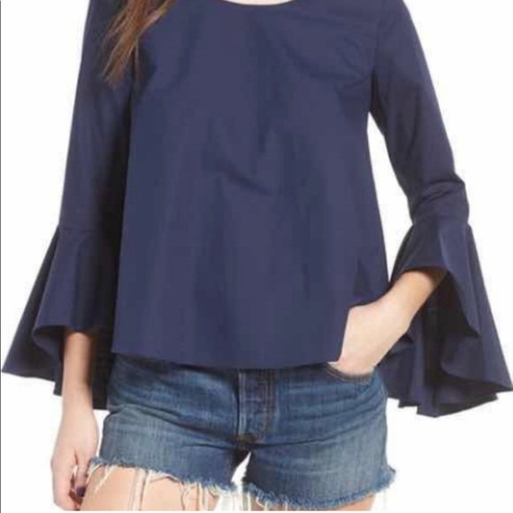 Soprano Bell Sleeve Blouse- Blue- Size XS - Picture 5 of 5